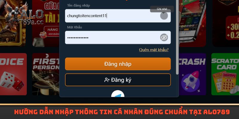 Hướng dẫn nhập thông tin cá nhân đúng chuẩn tại Alo789 
